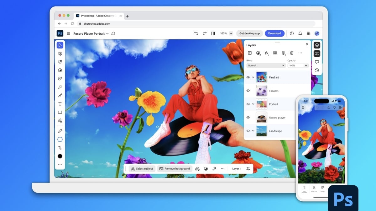 Photoshop Is Now Officially Available (and Free) on Both iPhone and Android